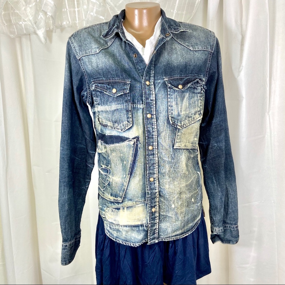 Prps Distressed Denim Jacket Small - image 3